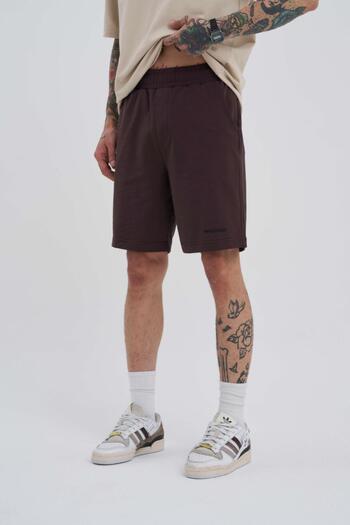 Machinist Men's Basic Relaxed Dark Brown Shorts