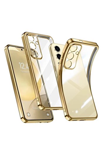 Rivor Samsung Galaxy S20 FE Uyumlu Kılıf Kamera Korumalı Kenarlar Renkli Logo Gösteren Şeffaf Parlak Kapak