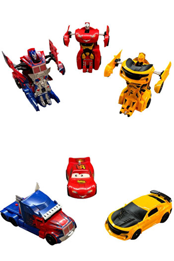 SmartFox Robota Dönüşen Çek Bırak Yarış Oyuncak Araba Bumblebee