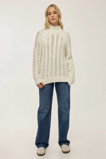 Hiccup Regular Cut Openwork Sweater