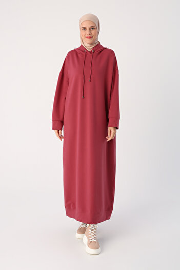 ALLDAY Rose Plus Size Hooded Basic Knitted Dress