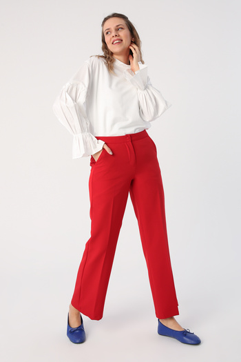 ALLDAY Red Pocket Wide Leg Trousers