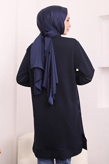İmajButik Μπλε ναυτικό κεντημένο τουνίκ Oysh