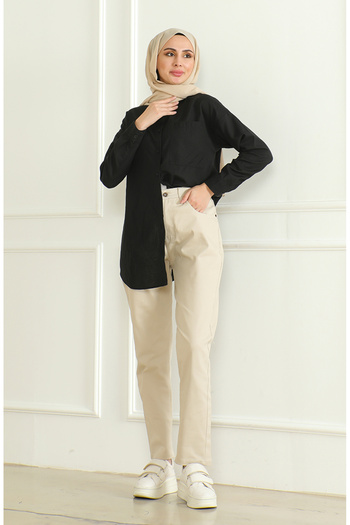 sefamerve Stone Colored Momjean Loose Jeans 5304-04