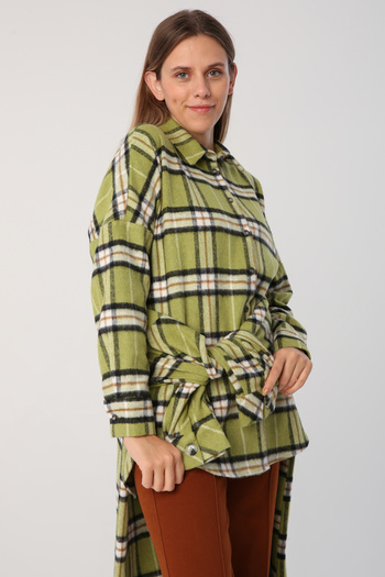 ALLDAY Green-black Oversize Lumberjack Shirt Tunic