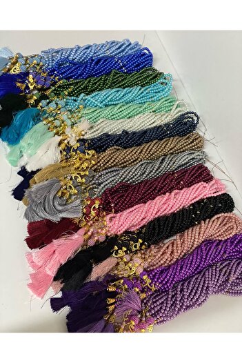 Azra 10-Pack Women's Umrah - Hajj Gift Set, Cotton Cheesecloth, Glass Pearl Prayer Beads and Stone Chanting
