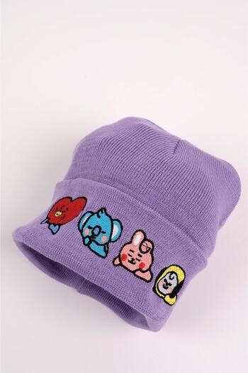 GOSSİP TEAM Bt21 Вишивка Unisex Фіолетова шапка