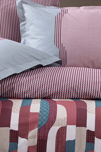 Yataş Aleera Double Ranforce Duvet Cover Set - Claret Red