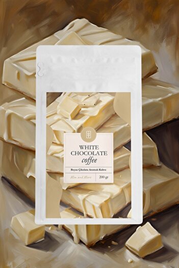 Mim and More White Chocolate Coffe - Beyaz Çikolata Aromalı Kahve Çekirdek Kahve, 200 gr