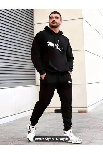 NEW TRENDY COLLECTİON Оверсайз-комплект - Хандак і штани з принтом леопарда з бавовни Periat