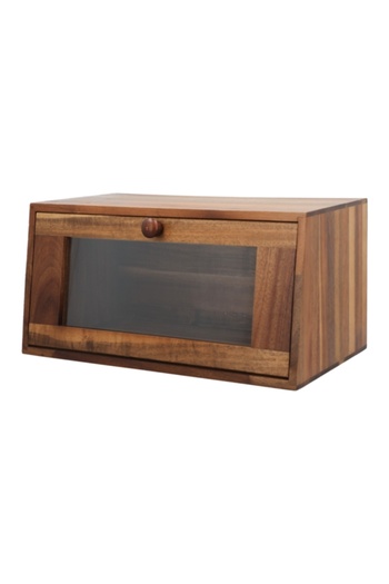 Bien Servi Elegant Design Rectangular Acacia Bread Bin BS01038A