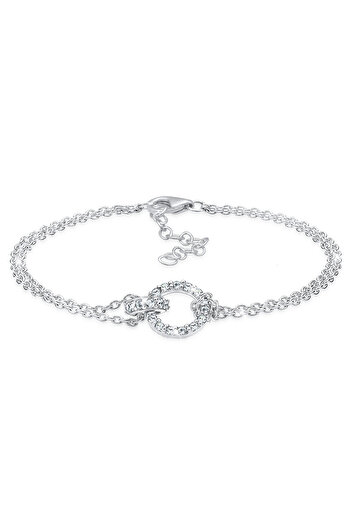 ELLI Brățară de damă Cerc Strălucitor Elegant cu cristale din argint 925