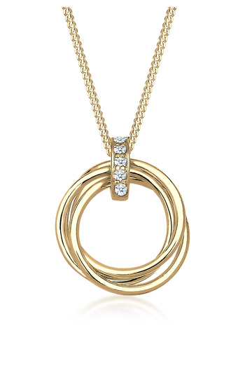 ELLI Dámský kruhový přívěsek s trojitým diamantem (0,025 ct.) ze sterlingového stříbra 925