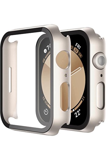 Quse Apple Watch Series 9-8-7 41mm Compatible Screen and Case Protector Star Light