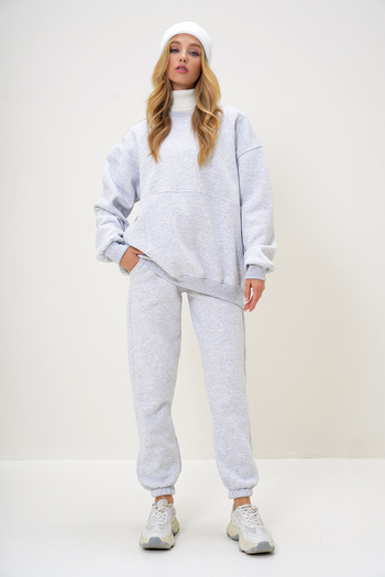 Trend Alaçatı Stili Dámská oversize mikina Grimelange Crew Crew a tepláková souprava s elastickými nohavičkami Alc-X13095