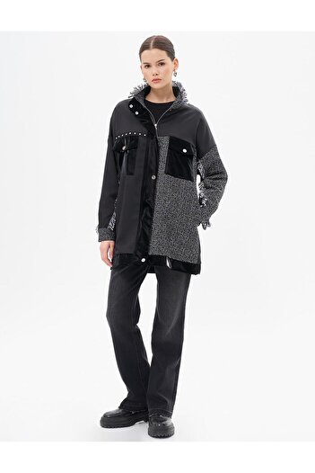 Kayra Black Jacket - Tassel Detailed