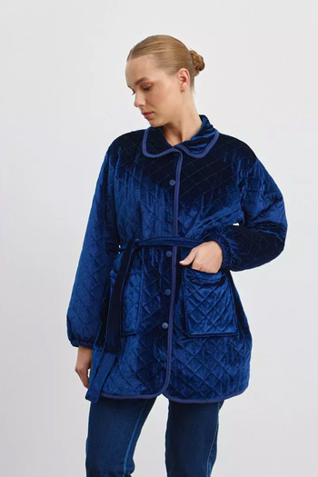 REMSA Merwish Velvet Jacket 1153 - Navy Blue