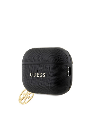 Guess Saffiano Black - 2 Sheath Licensed Textured Round Chain In-Ear