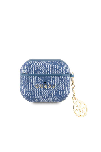 Guess Blue 4g Plain Strap Case - AirPods 3Rd Generation Compatible, Licensed Pu Leather Design