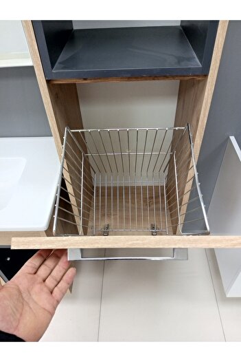 ERVA 80 cm sepetli banyo dolabi takimi ucretsiz montaj ve kurulum