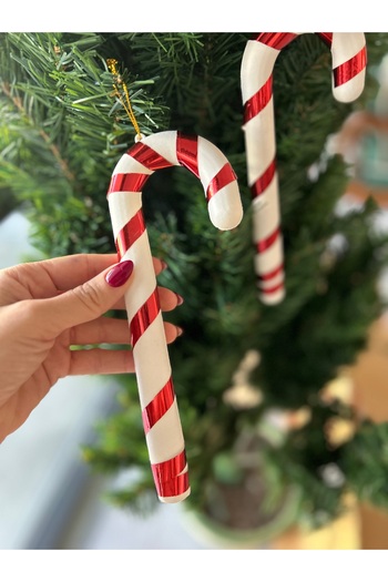 Partifabrik Christmas Tree - Large Size Plastic Walking Stick, Candy Ornament 22 cm 2 Pieces