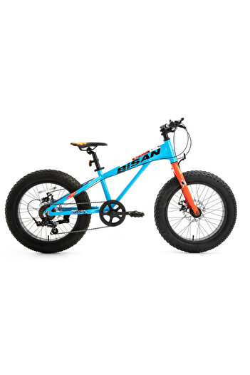 Bisan Limit 20" Jant Alüminyum Çocuk Fat Bike - Mavi Turuncu, Disk Fren, Shimano Vites