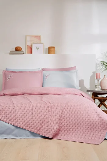 Özdilek Waffle Single Embroidered Pique Set