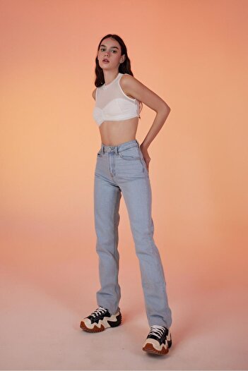 HOLLY LOLLY Pantaloni Blue Sagrado Jean - ICE