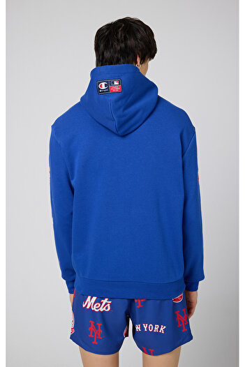 Champion MLB Hooded Sweatshirt Mavi Erkek Kapüşonlu Sweatshirt-219879-BS003