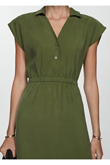 MANGO Woman Buttoned Modal Dress