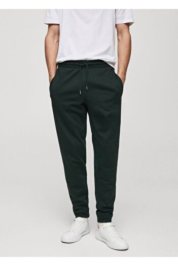 MANGO Man Βαμβακερό παντελόνι Jogger με κορδόνι