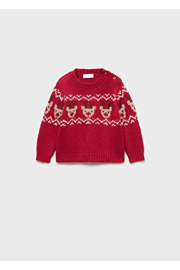 MANGO Baby Christmas Woven Sweater