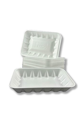 Home 50 Pieces 3000Gr Foam Plate Container - Fisherman's Container - Butcher's Container Meat Plate