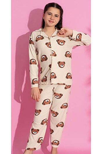 denizhomecollection Long Sleeve Cotton Combed Children's Pajamas Set