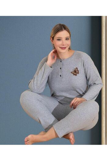 denizhomecollection Plus Size Long-Sleeve Women's Pajamas