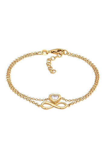 ELLI Dámský náramek Infinity Heart se zirkony ze sterlingového stříbra 925