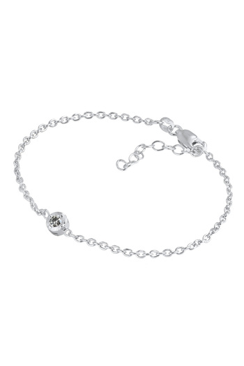 ELLI Dámský náramek Solitér Filigránová sůl, pepř a diamant (0,11 ct) Nastavitelný z 925 Sterling Si