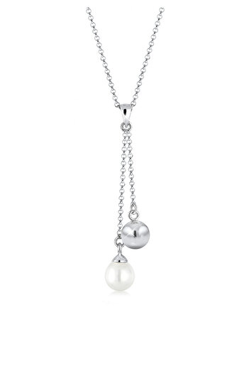 ELLI Náhrdelník Náhrdelník ve tvaru Y Perla 925 Sterling Silver