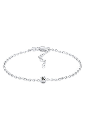 ELLI Dámský náramek Solitér Filigránová sůl, pepř a diamant (0,11 ct) Nastavitelný z 925 Sterling Si