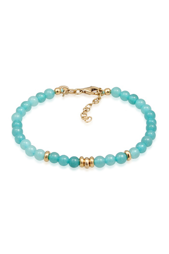 ELLI Brățară Premium Brățară Femei Lanț de Nylon cu Bile Amazonit Argint Sterling 925 Placat cu Aur Deschis
