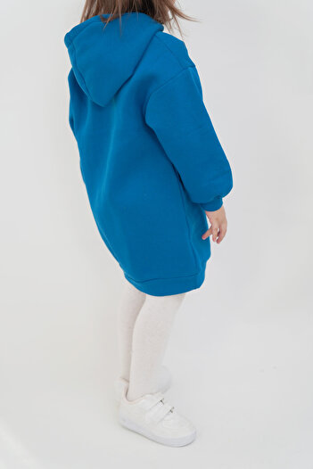SAİS Fashion Kız Çocuk Kapüşonlu Oversize Hoodie Elbise - Uç Iplik - Elbise (2- 4 YAŞ)