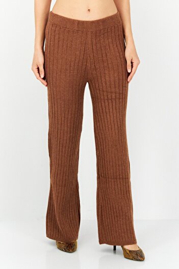Sadie & Sage Women Wide Leg Textured Pants, Brown