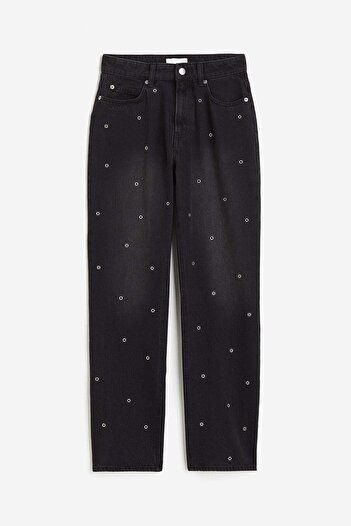 H&M Eyelet-detail straight jeans
