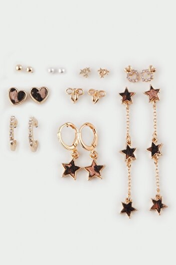 DeFacto Women's 9-Piece Earrings Set