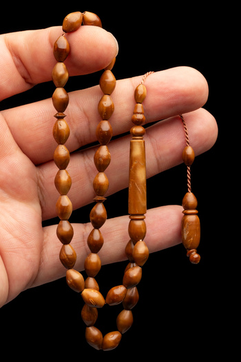OTTOTESBİH Men's Gift System Tassel 7X10Mm Plain Kuka Rosary