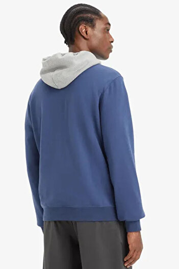 Levi's Levis Mavi Erkek Kapüşon Normal Düz Sweatshirt 001TV-0001
