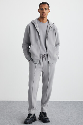 GRIMELANGE Lamar Men's Cotton Hooded Dark Gray Sweatshirt