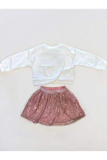 Zekids Girl's Crop Blouse Sequin Skirt Suit