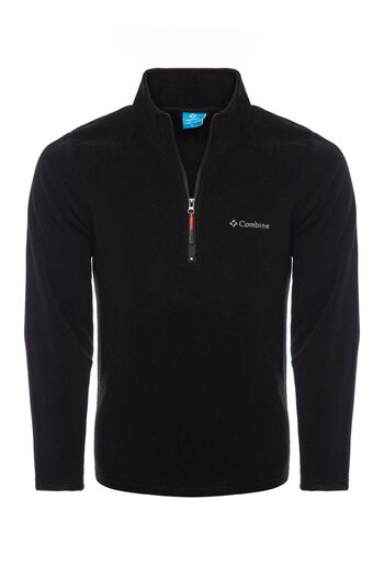 MAXIMILLIAN Μαύρο Χρώμα Ανδρικό Fleece με μισό φερμουάρ 1207 - Μαύρο