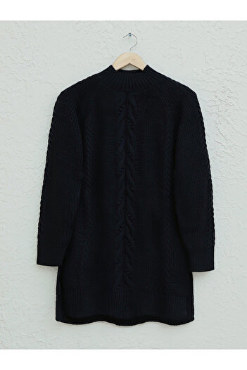 Modamorfo Hair Braided Pompom Knitwear Tunic -Black